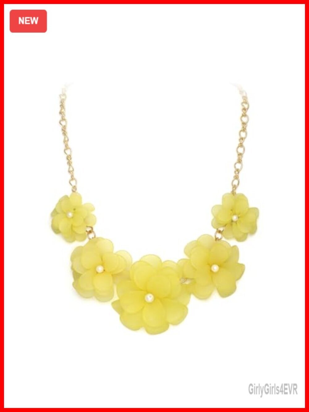 Resin Flower Collar Necklace, Statement Floral Choker for Women, Summer Beach